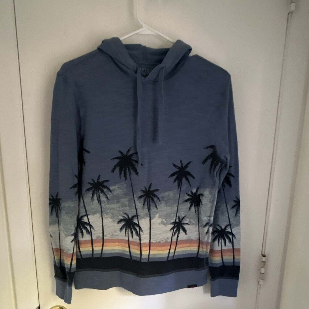 Faherty Sun washed Organic Cotton Hoodie Palm Print Men’s Made In Peru XS
